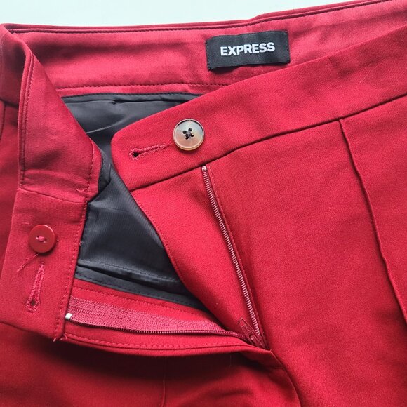 Express Maroon Red Stretch Ankle High Rise Trouser Pants Women's Size 2 Regular - Picture 3 of 7
